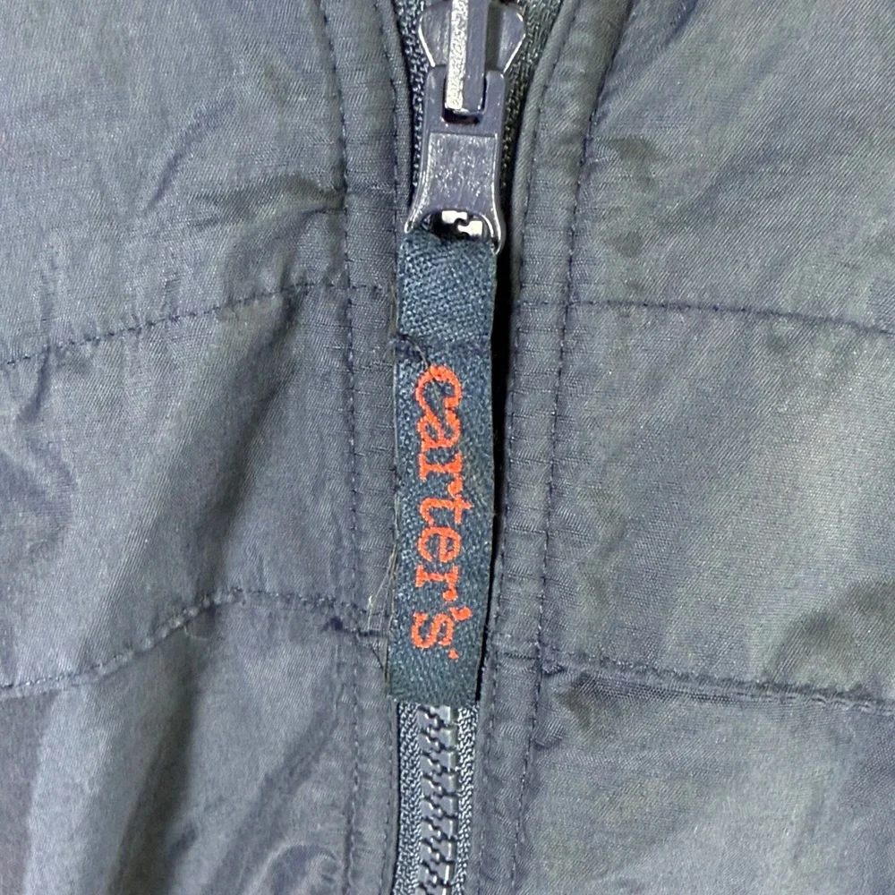 Vintage Carter's Navy‎ and Red Fleece-lined Hooded Coat for Kids Size 3T